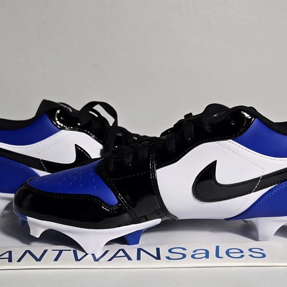 Nike Air Jordan 1 Low TD Football Cleats Royal/Black Men\'s Size 9 FJ6245-401
